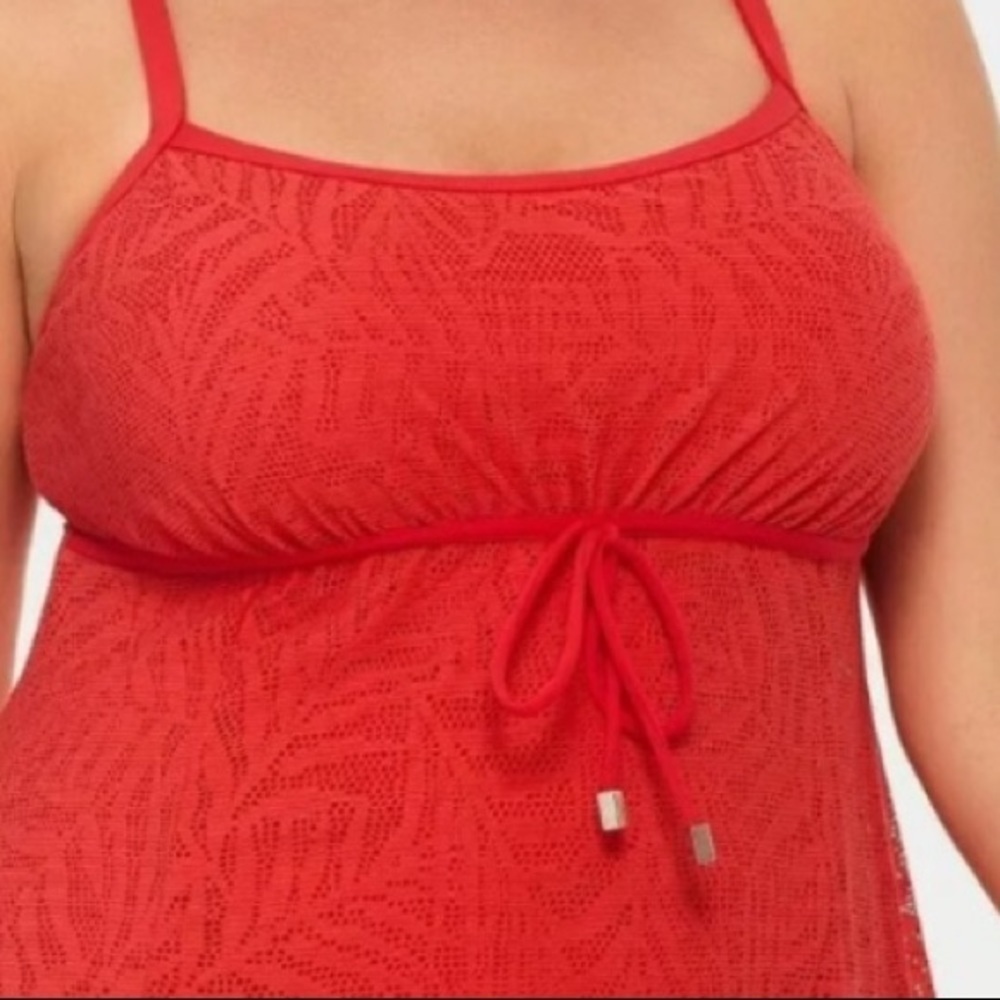 SWIM Solutions Coral Crochet One Piece Swimdress - Picture 3 of 6